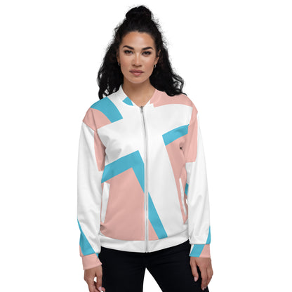 Unisex Bomber Jacket | All-over print | Focall - Cross - Salmon Blue