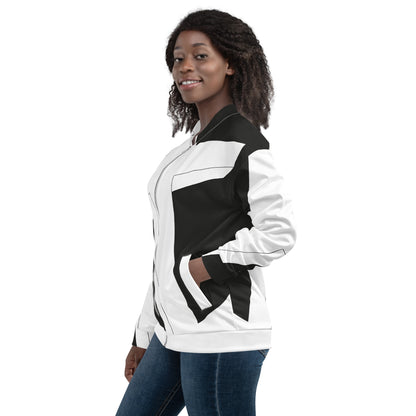 Unisex Bomber Jacket | All-over print | Focall - Cross - Black White