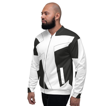 Unisex Bomber Jacket | All-over print | Focall - Cross - Black White