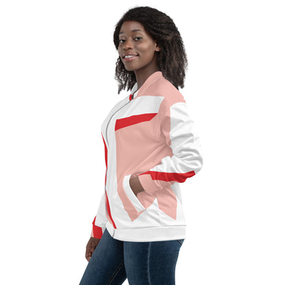 Unisex Bomber Jacket | All-over print | Focall - Cross - Salmon Red