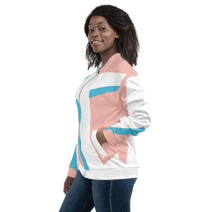 Unisex Bomber Jacket | All-over print | Focall - Cross - Salmon Blue