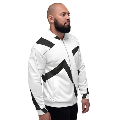 Unisex Bomber Jacket | All-over print | Focall - Cross - White Black 
