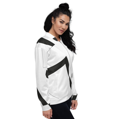 Unisex Bomber Jacket | All-over print | Focall - Cross - White Black 