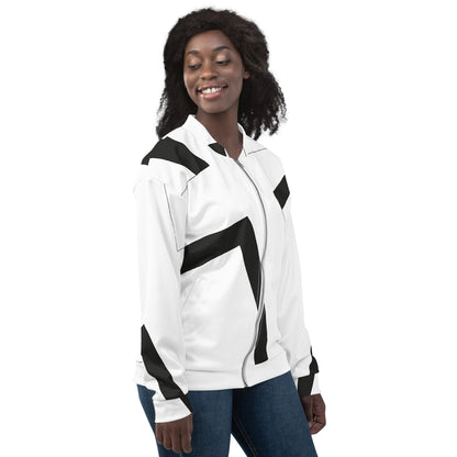Unisex Bomber Jacket | All-over print | Focall - Cross - White Black 