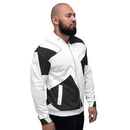 Unisex Bomber Jacket | All-over print | Focall - Cross - Black White
