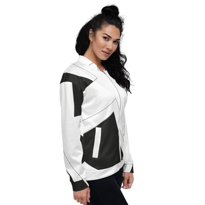 Unisex Bomber Jacket | All-over print | Focall - Cross - Black White