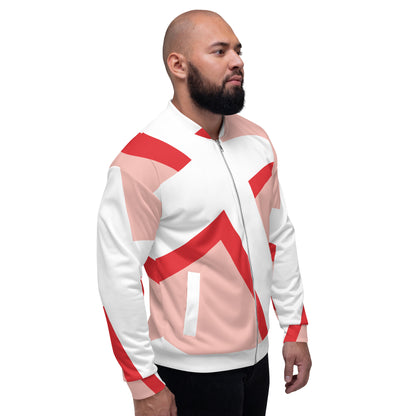 Unisex Bomber Jacket | All-over print | Focall - Cross - Salmon Red