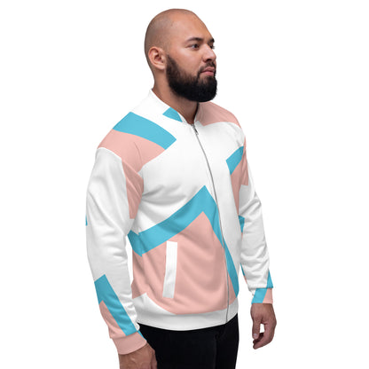 Unisex Bomber Jacket | All-over print | Focall - Cross - Salmon Blue