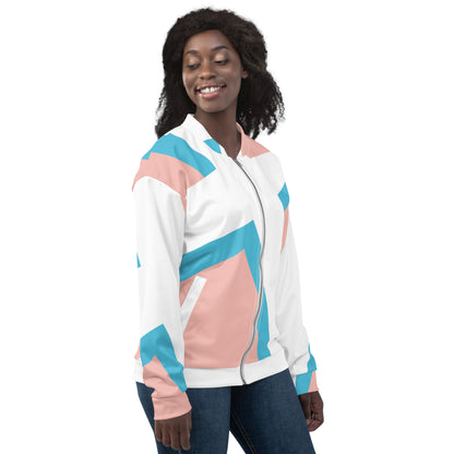Unisex Bomber Jacket | All-over print | Focall - Cross - Salmon Blue