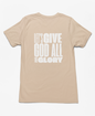 Classic Unisex Crew Neck T-Shirt | Back | Let's give God the glory - White letters