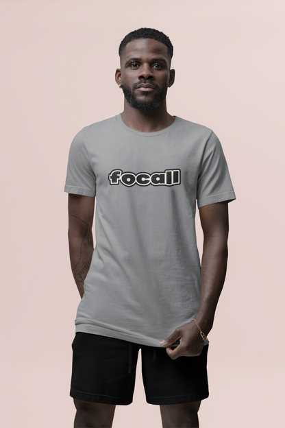 Classic Unisex Crew Neck T-Shirt | Focall Black White Letters