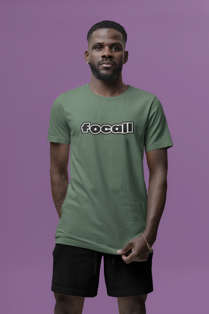 Classic Unisex Crew Neck T-Shirt | Focall Black White Letters
