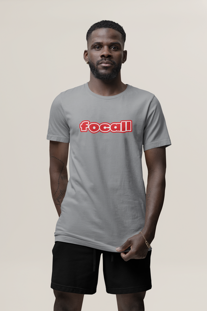 Classic Unisex Crew Neck T-Shirt | Focall Red White Letters