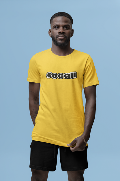 Classic Unisex Crew Neck T-Shirt | Focall Black White Letters