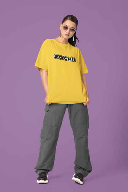 Classic Unisex Crew Neck T-Shirt | Focall Black White Letters