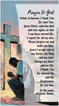 Set of English prayer cards; to share | Double-sided | Praying Man / Sinner's Prayer | John 3:16
