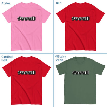 Classic Unisex Crew Neck T-Shirt | Focall Black White Letters