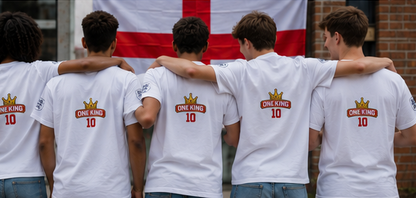 ONE KING — England World Cup Edition Sports T-Shirt (personalized with your own name and number)