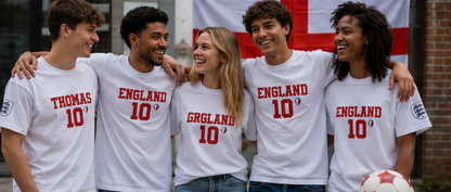 ONE KING — England World Cup Edition Sports T-Shirt (personalized with your own name and number)