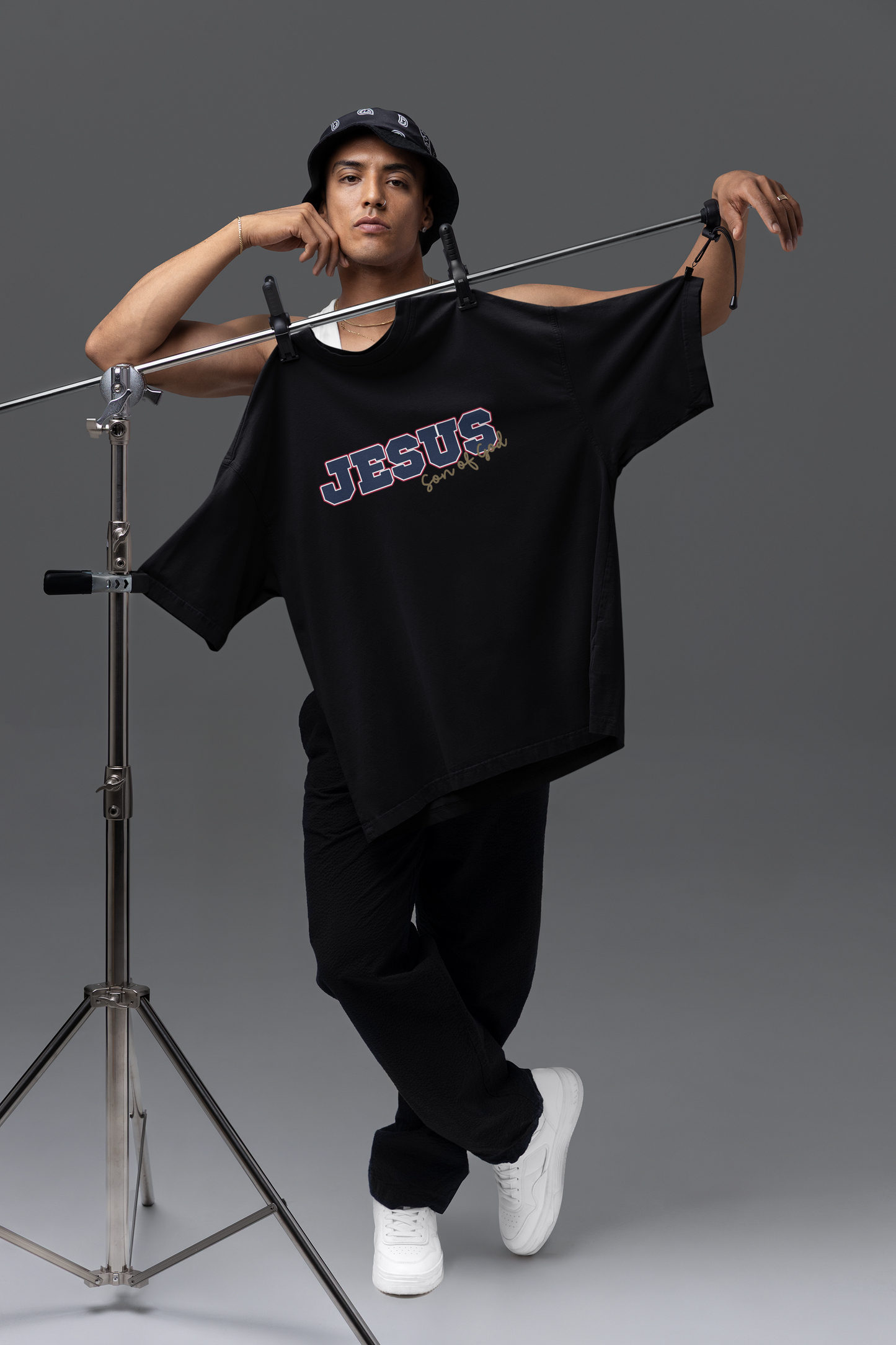 Classic Unisex Crewneck T-shirt | JESUS, Son of God – Blue Letters