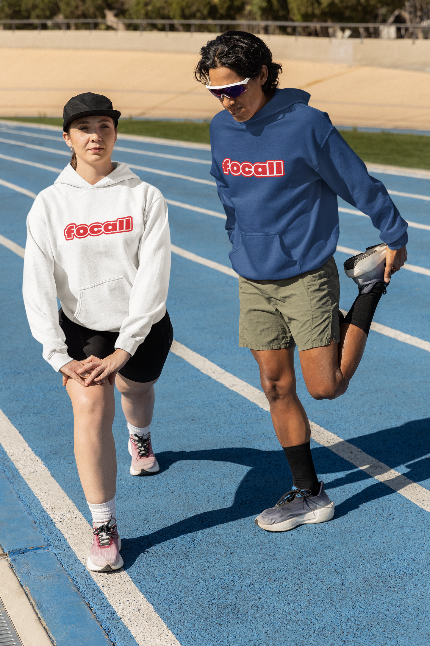 Unisex Classic Pullover Hoodie | Focall Red White letters