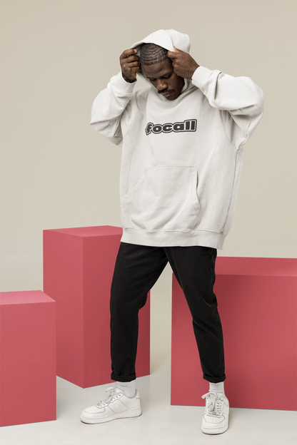 Unisex Classic Pullover Hoodie | Focall Black White letters