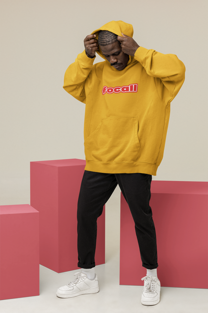 Unisex Classic Pullover Hoodie | Focall Red White letters