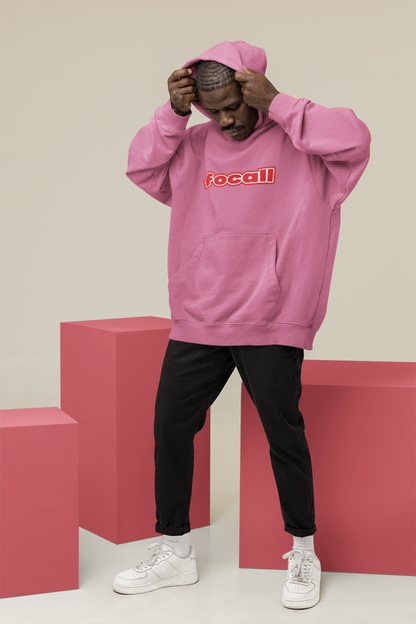 Unisex Classic Pullover Hoodie | Focall Red White letters