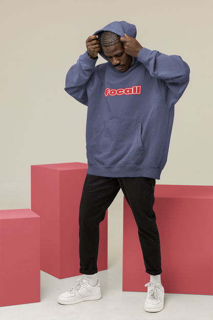 Unisex Classic Pullover Hoodie | Focall Red White letters