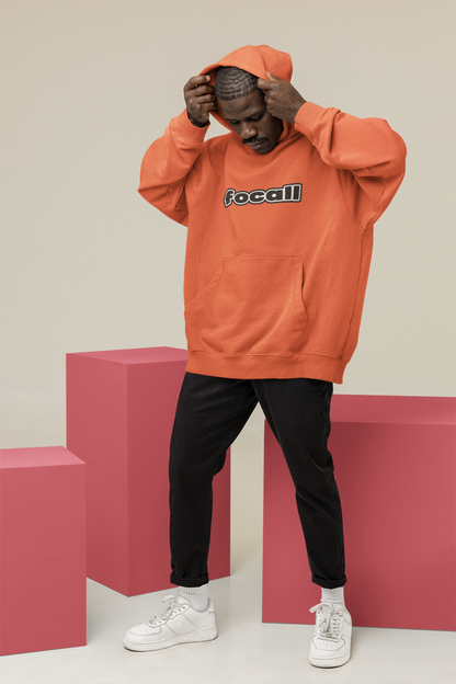 Unisex Classic Pullover Hoodie | Focall Black White letters