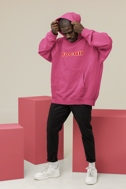 Unisex Classic Pullover Hoodie | Focall Red White letters
