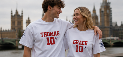 ONE KING — England World Cup Edition Sports T-Shirt (personalized with your own name and number)