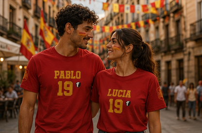'Jesus Is My Goal' — Red Football Jersey in Spanish Style (WC, personalized)
