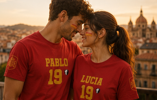 'Jesus Is My Goal' — Red Football Jersey in Spanish Style (WC, personalized)