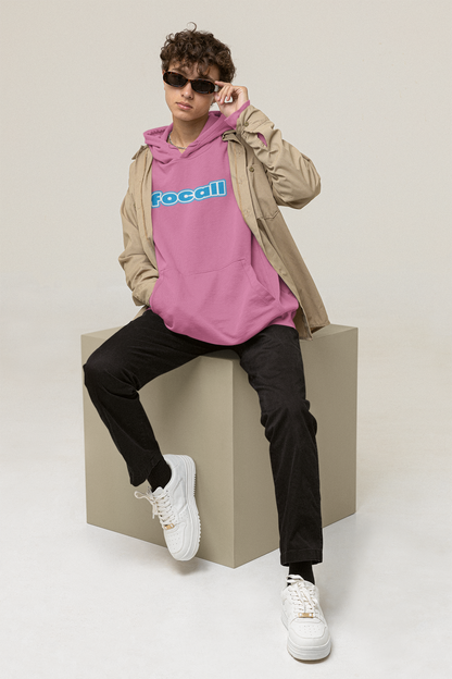 Unisex Classic Pullover Hoodie | Focall Blue White letters