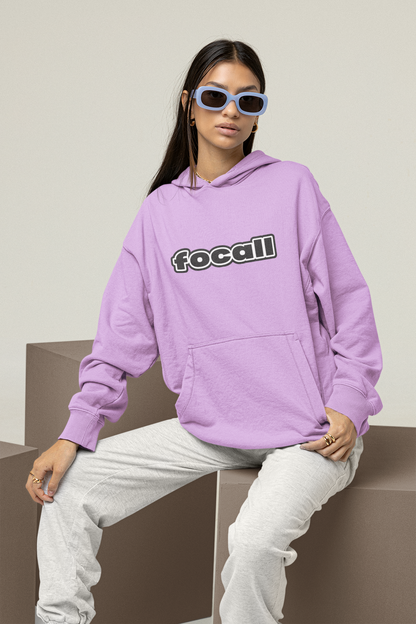 Unisex Classic Pullover Hoodie | Focall Black White letters