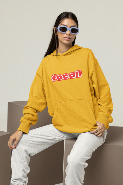 Unisex Classic Pullover Hoodie | Focall Red White letters