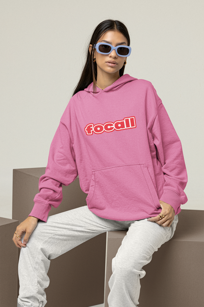 Unisex Classic Pullover Hoodie | Focall Red White letters