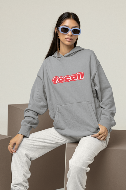 Unisex Classic Pullover Hoodie | Focall Red White letters