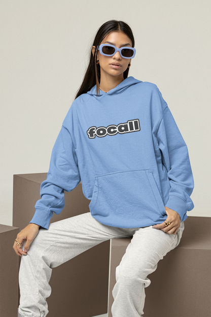 Unisex Classic Pullover Hoodie | Focall Black White letters