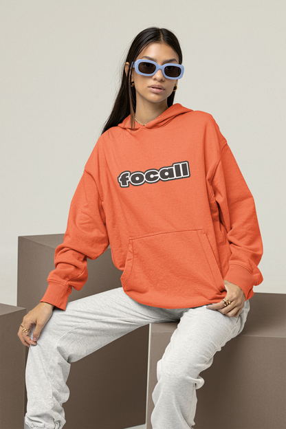Unisex Classic Pullover Hoodie | Focall Black White letters