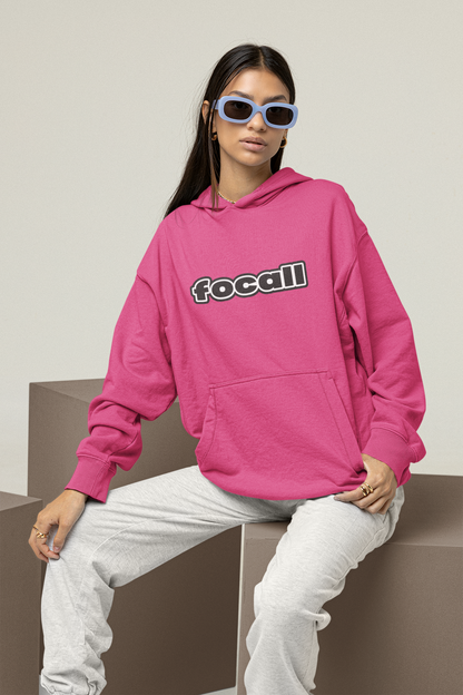 Unisex Classic Pullover Hoodie | Focall Black White letters