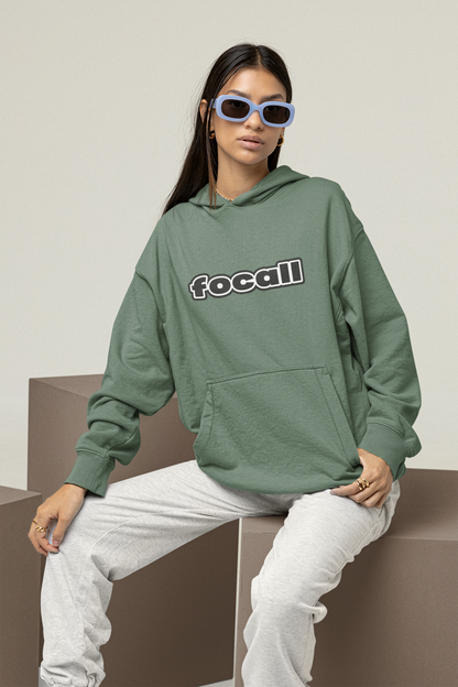Unisex Classic Pullover Hoodie | Focall Black White letters