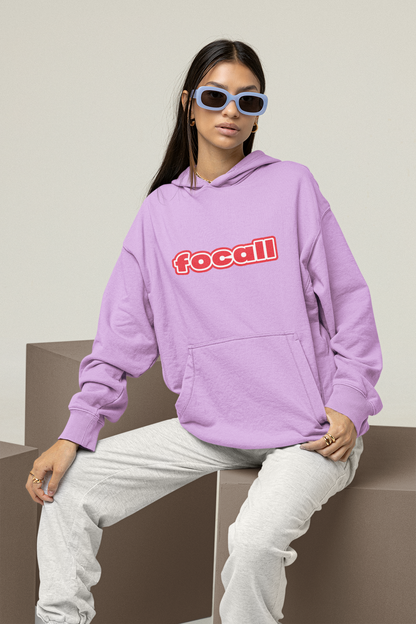 Unisex Classic Pullover Hoodie | Focall Red White letters