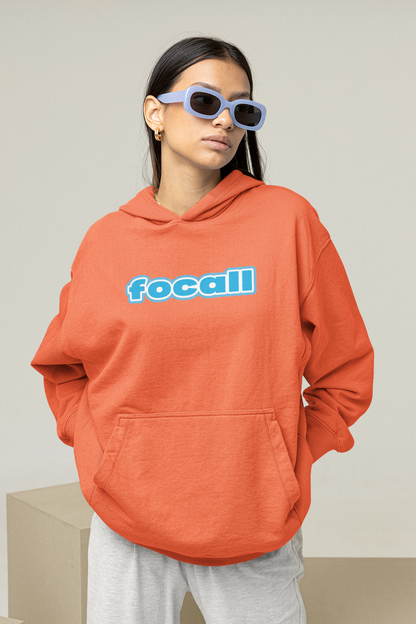 Unisex Classic Pullover Hoodie | Focall Blue White letters