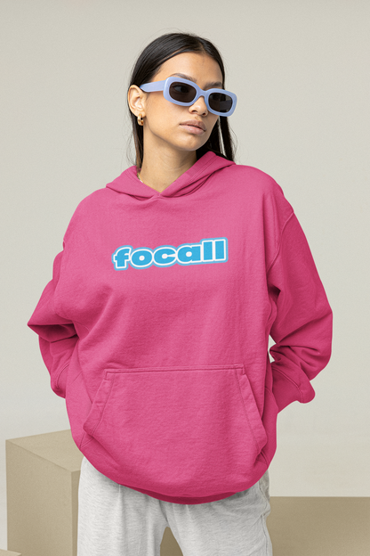 Unisex Classic Pullover Hoodie | Focall Blue White letters