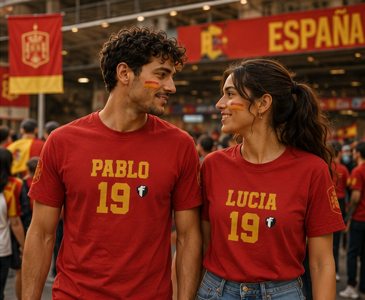 'Jesus Is My Goal' — Red Football Jersey in Spanish Style (WC, personalized)