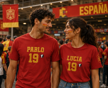 'Jesus Is My Goal' — Red Football Jersey in Spanish Style (WC, personalized)