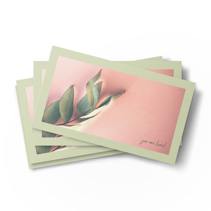Set of English encouragement cards; to share | Double-sided | I loved you at your darkest - Golden letters | You are loved