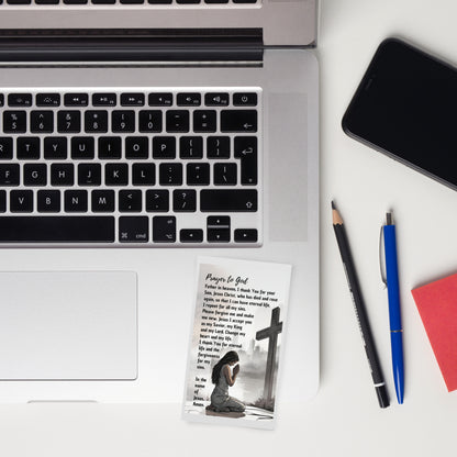 Set of English prayer cards; to share | Double-sided | Woman Praying / Sinner's Prayer | John 3:16